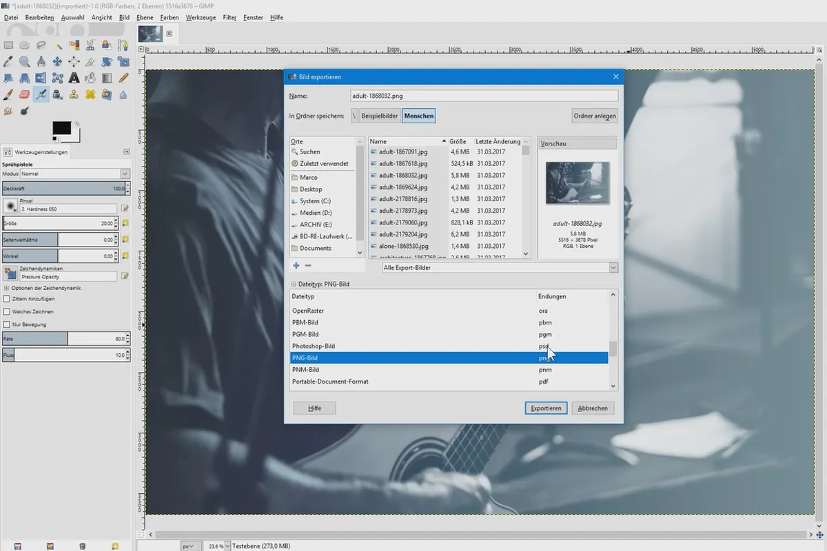 Bildbearbeitung mit GIMP: das Tutorial für Einsteiger – 10 Dateien abspeichern