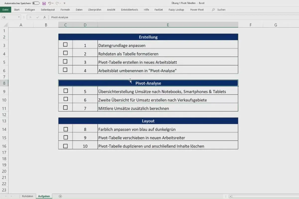 Tableaux croisés dynamiques dans Excel: 2,9 | Exercice 1