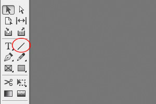 Linijų piešimo įrankis programoje "InDesign