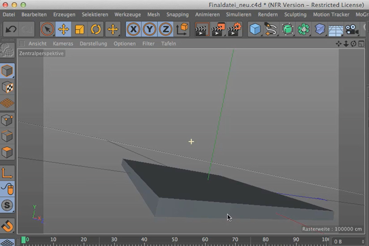 Cinema 4D yhdistää Photoshopin: l - 2.02. Kohtausmallin luominen: Skenen näkymän säätäminen