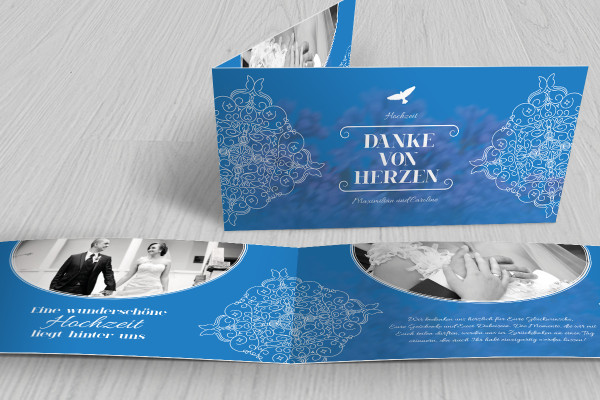 Printable template for wedding thank you card - Version 9