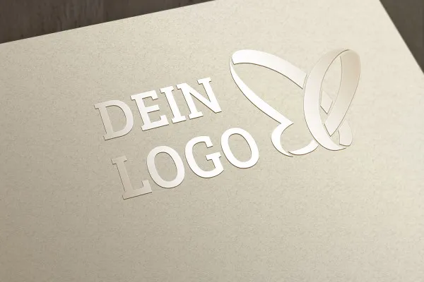 Photoshop-mockup-skabelon til logoer: Glans, forhøjet på papir.