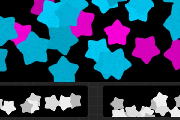 Confetti-penselen voor Procreate: Sterren met 5 stralen.