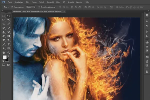 Photoshop-σύνθεση - Φωτιά και Πάγος - Μέρος 11 - Η παγωμένη ομίχλη και προσαρμογές χρώματος