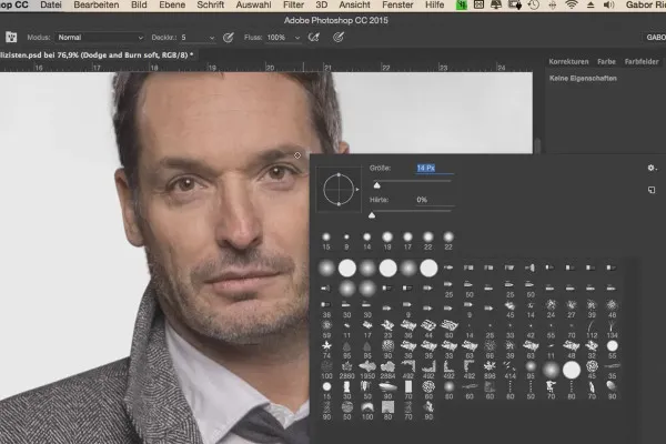 Der Krimilook – Workflow in Photoshop – 11 Dodge and Burn (Haut)