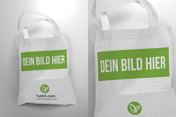 Mockup für Stoffbeutel: stehend, gefüllt