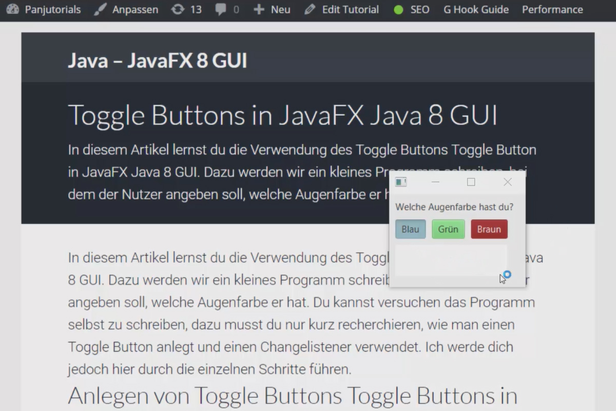 JavaFX para el desarrollo de GUI - 11 botones basculantes