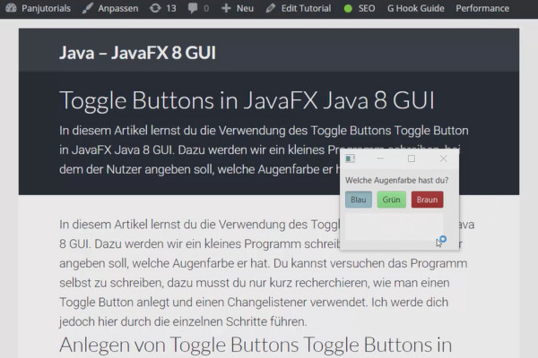 JavaFX för GUI-utveckling - 11 växlingsknappar