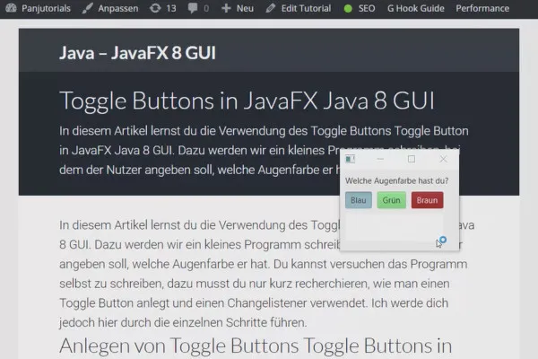 JavaFX for GUI-utvikling - 11 veksleknapper