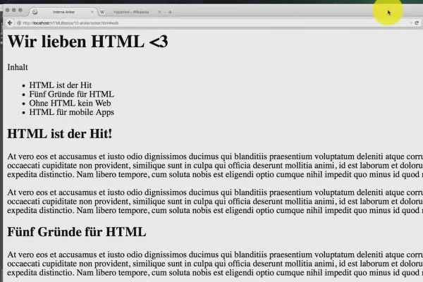 Grundlagen HTML, CSS und JavaScript – 11 Verweise im Dokument