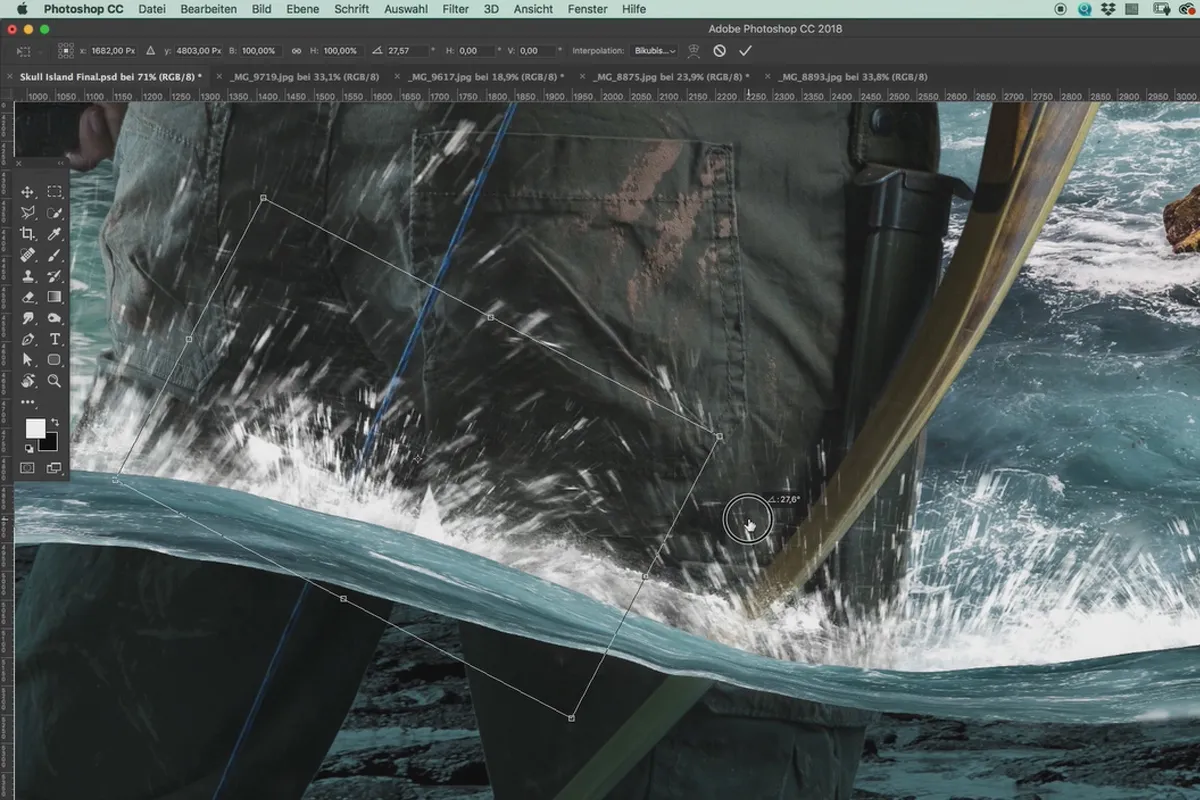 Criar pôster no estilo de Tomb Raider - Tutorial de fotografia e photoshop: 11 respingos de água.