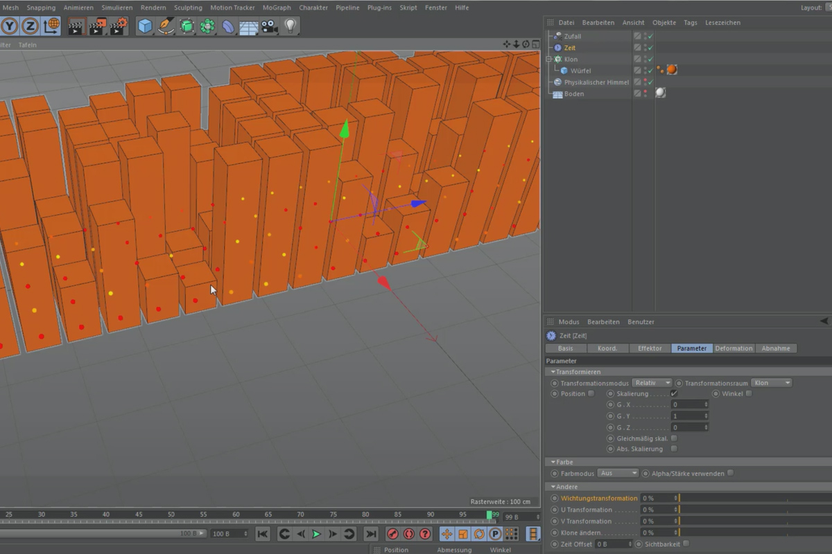 Cinema 4D MoGraph for begyndere - 2.7 Effectors: Tid