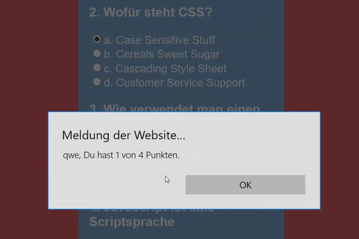 Den ultimata träningen för JavaScript och jQuery - 1.11 Utmaning: Quiz, Del 3