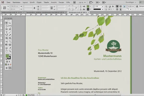 Merancang kertas surat klasik/modern dan bermain-main dalam Adobe InDesign