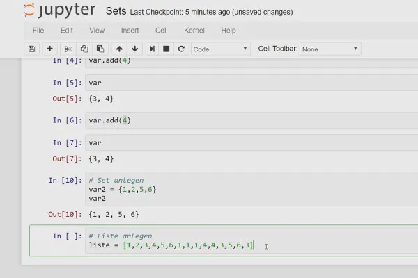 Python-Programmierung für Einsteiger – 11 Sets