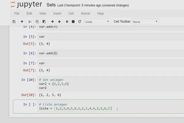 Python programlama için başlangıç ​​- 11 Setler