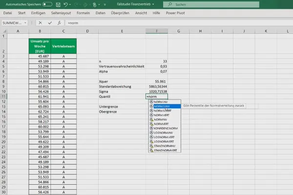 Datenanalyse mit Excel für Business und Vertrieb: 3.3  2-seitiges Konfidenzintervall