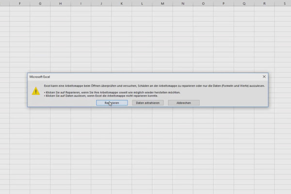 Excel training for more efficiency in the office: Calendar, organization chart & Co - 2.10 Repairing a defective workbook