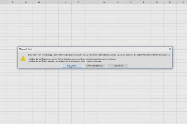 Excel-træning for øget effektivitet på kontoret: Kalender, organisationsdiagram & Co - 2.10 Reparer ødelagt projektmappe.