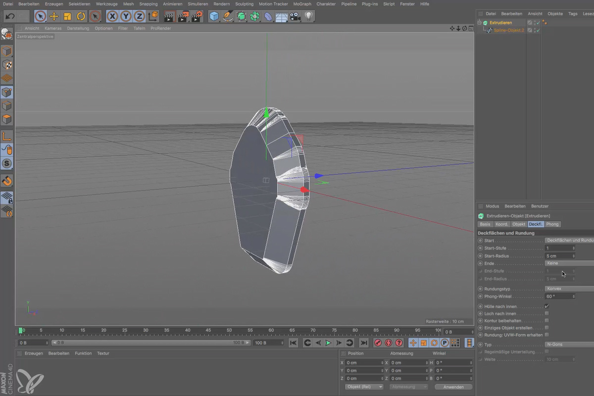 Cinema 4D för nybörjare - 3D-praxis: 2.3 Extrudering.