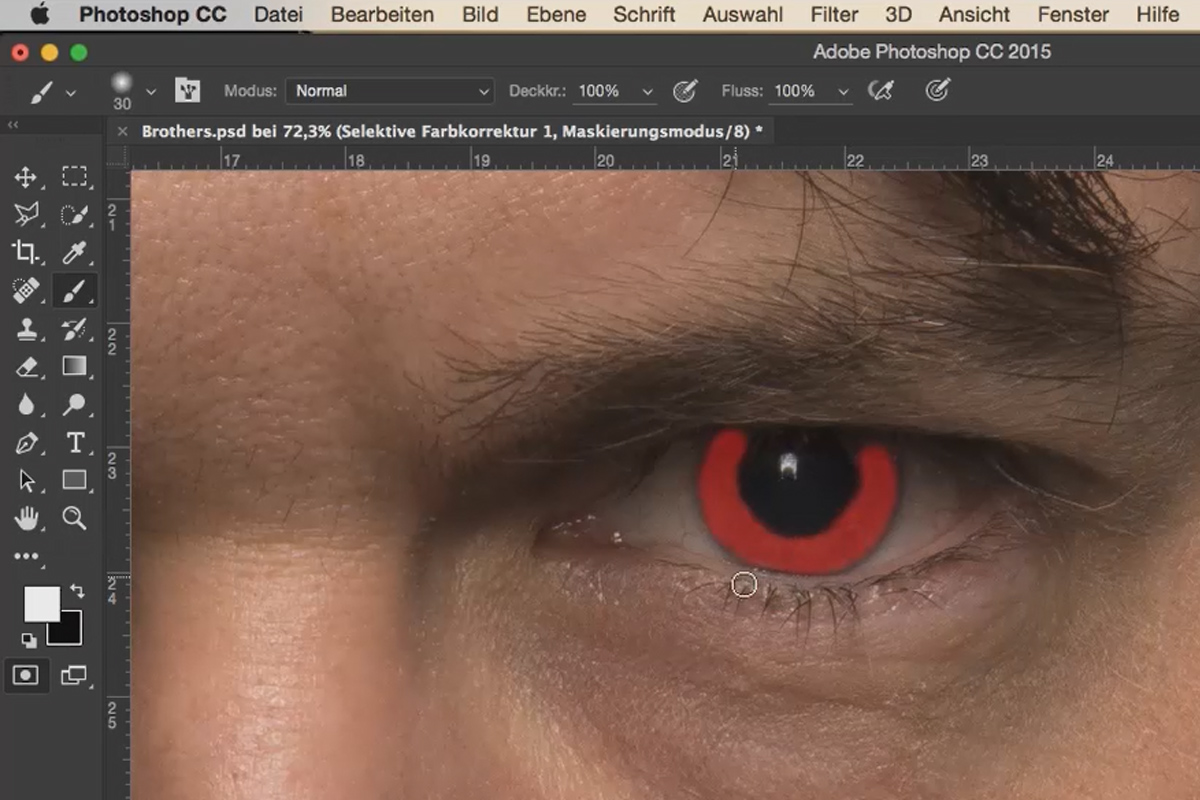 Fusion - El flujo de trabajo de morphing en Photoshop - 11 Colorear ojos