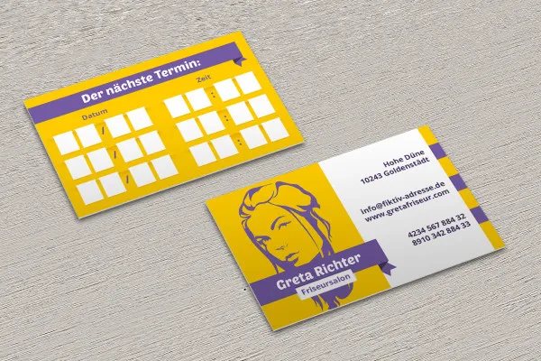 Templates for appointment and punch cards for hairdressers - Version 2