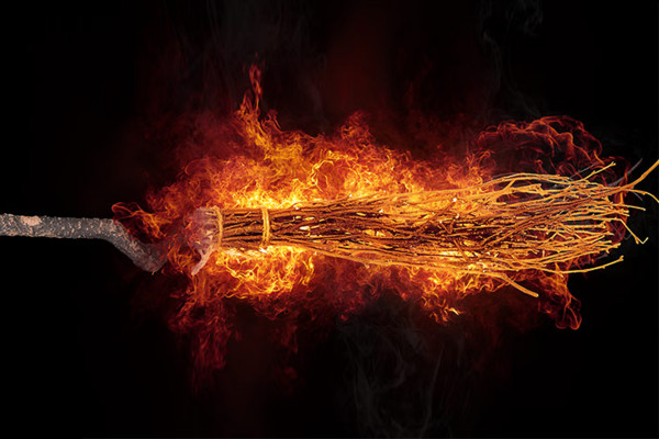Pictures for horror and Halloween - 10 witches' brooms