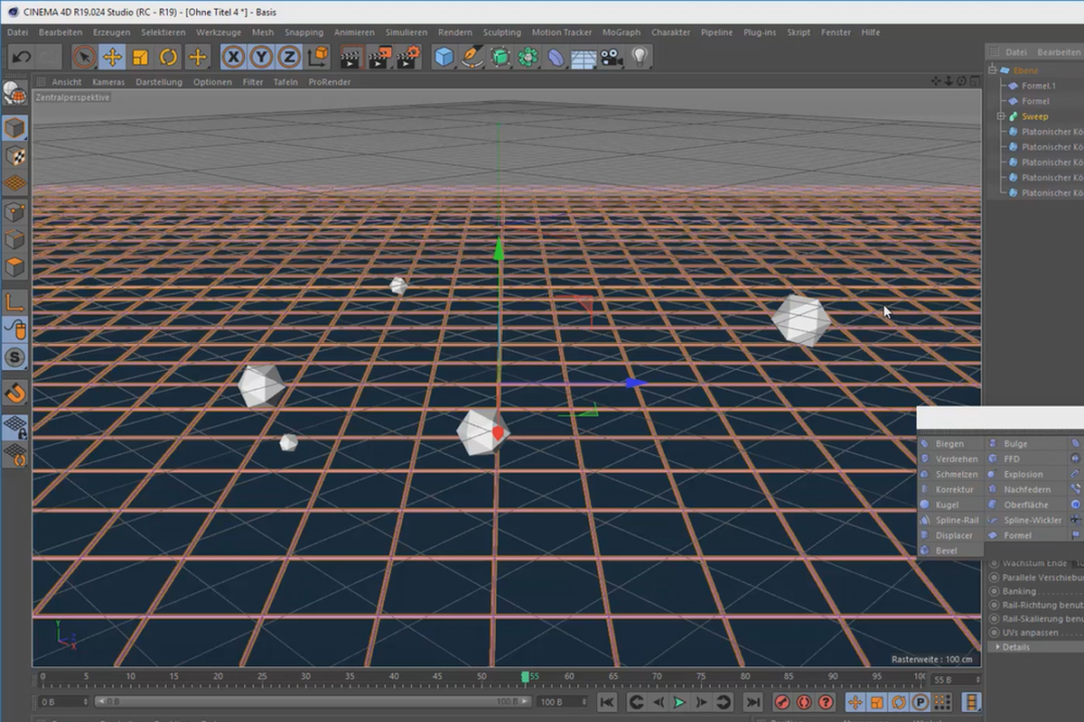 Creating 3D animation in Cinema 4D: 3.3 Animation with deformers