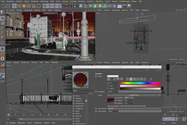 Cinema 4D 튜토리얼 "Underground": 2.13 백플레이트