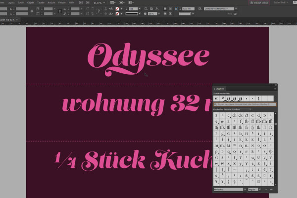 What's new in the Creative Cloud: InDesign CC 2015.2 (November 2015) - Edit glyphs more easily