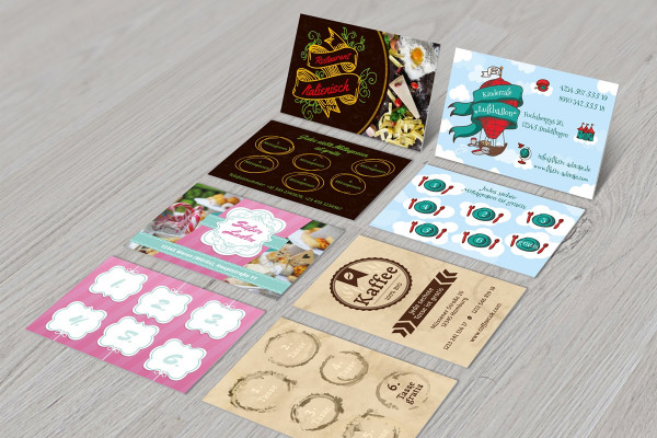 Plantilla de Photoshop para ocho tarjetas de visita en formato horizontal