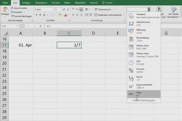 Excel tutorial: Pivot, charts and table design for clear data presentation - 2.10 Fractions in Excel