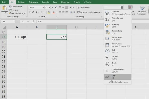 Tutorial Excel: Pivot, diagram, dan desain tabel untuk presentasi data yang jelas - 2.10 Fractions in Excel