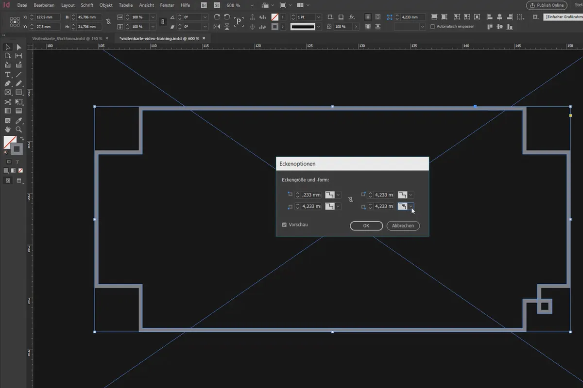 InDesign lernen – Tutorial für Einsteiger: 2.6 Einfache Formen und Konturen erstellen