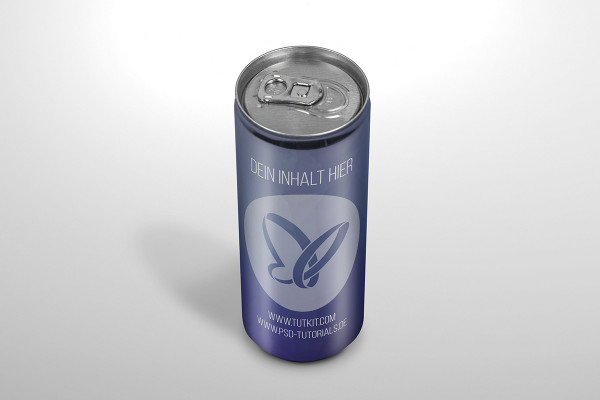 Photoshop-Mockup-Vorlage für eine Ener­gy­drink-Dose – Version 2