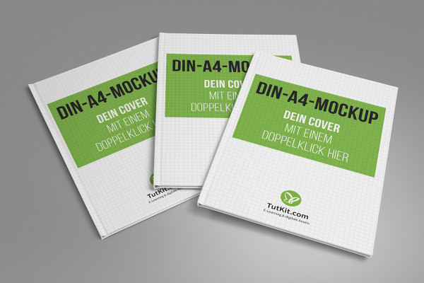 A4 dikey formatında sert kapaklı kitap için mockup - Sürüm 10