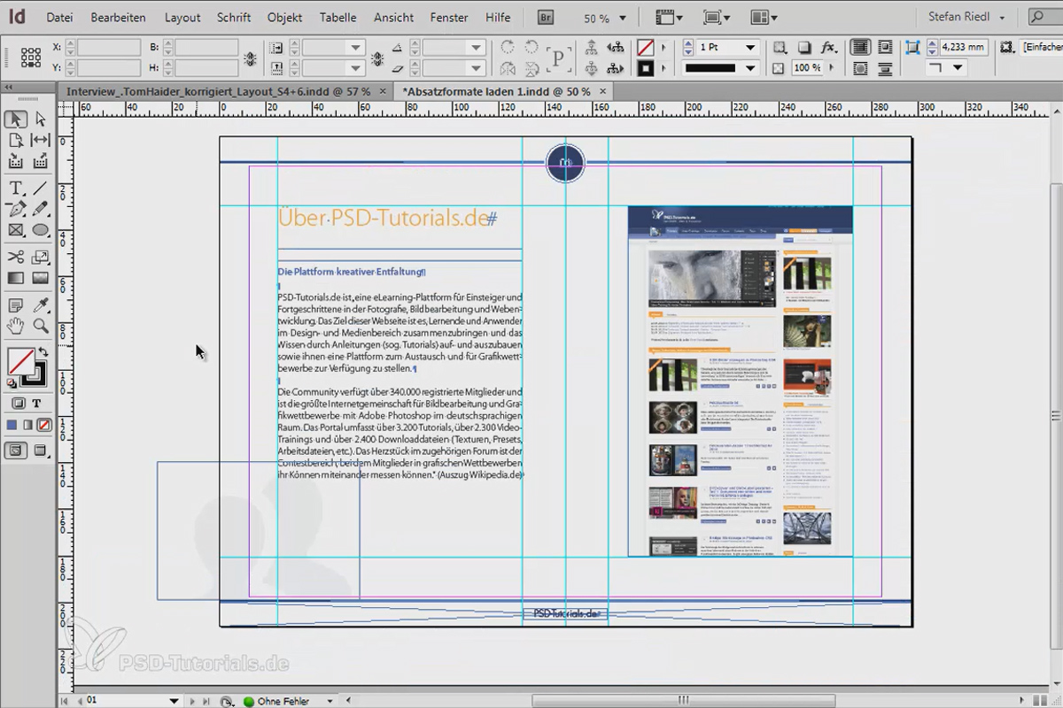 Load / import paragraph formats