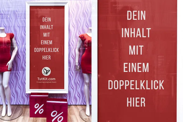 Mockup für ein Plakat im Schaufenster eines Modegeschäfts