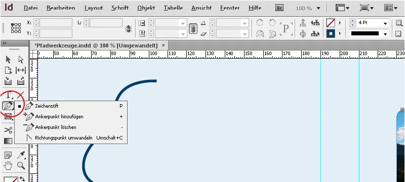 "InDesign" kelio įrankiai