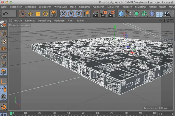Cinema 4D зустрічає Photoshop: I - 2.03. Моделювання сцени: гріблення центральної бази.