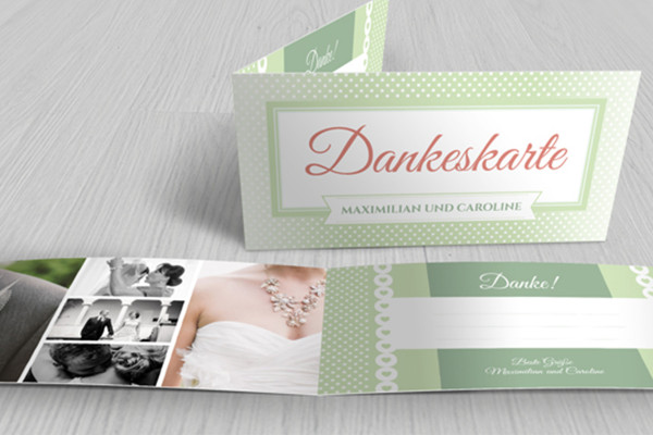 Printable template for wedding thank you card - Version 10