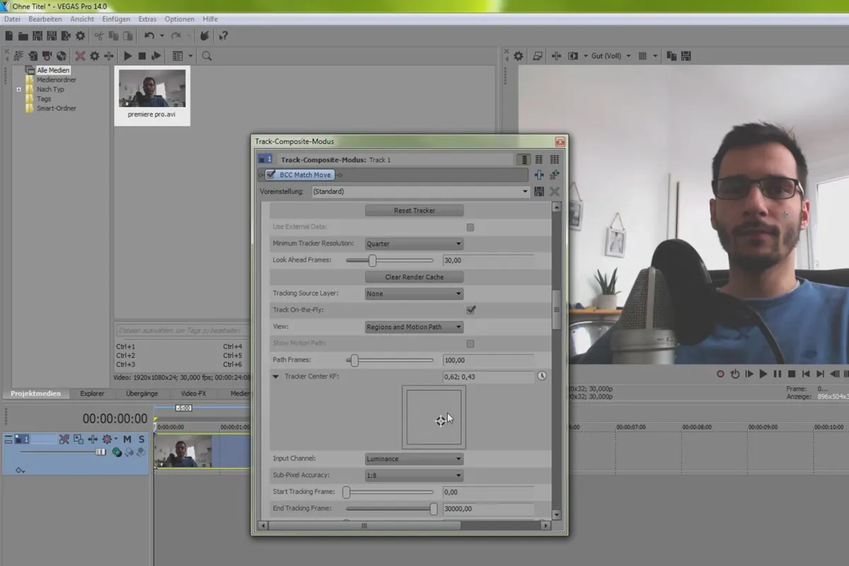VEGAS Pro 14 - BCC FX 추적
