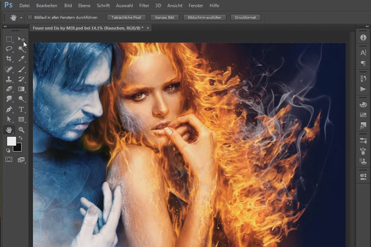 Photoshop-kompositointi - tuli ja jää - Osa 12: Viimeiset vaiheet