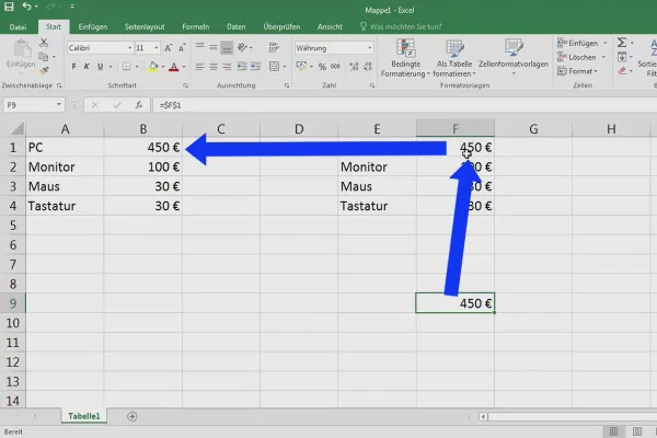 Excel-Grundlagen – Einführung für Anfänger: 12 Was versteht man unter Bezügen? (relative Zellbezüge)