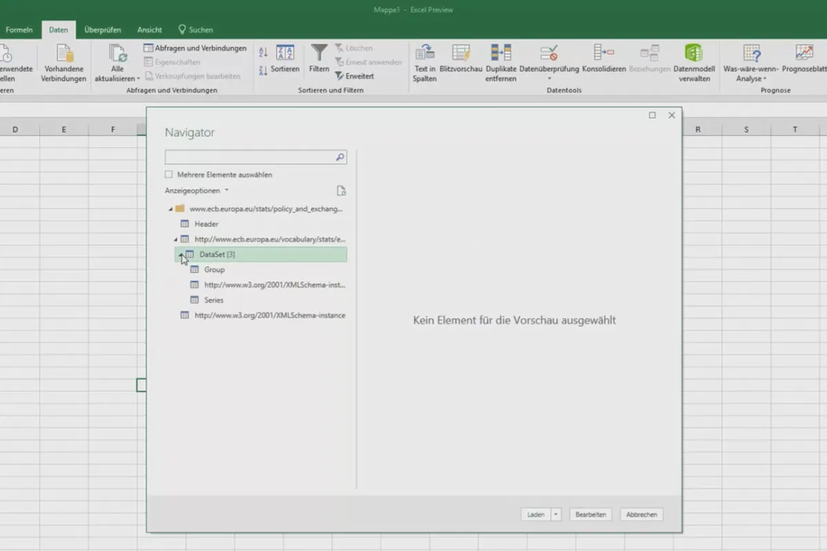 Cours Excel pour le contrôle et la vente : liste des assortiments, unités, devise & Co - Importer directement dans Excel les taux de change actuels