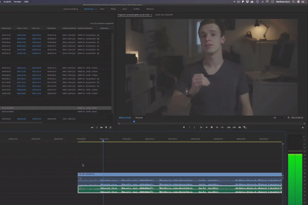 Premiere Pro CC-zelfstudie: 3.3 | Geluid synchroniseren