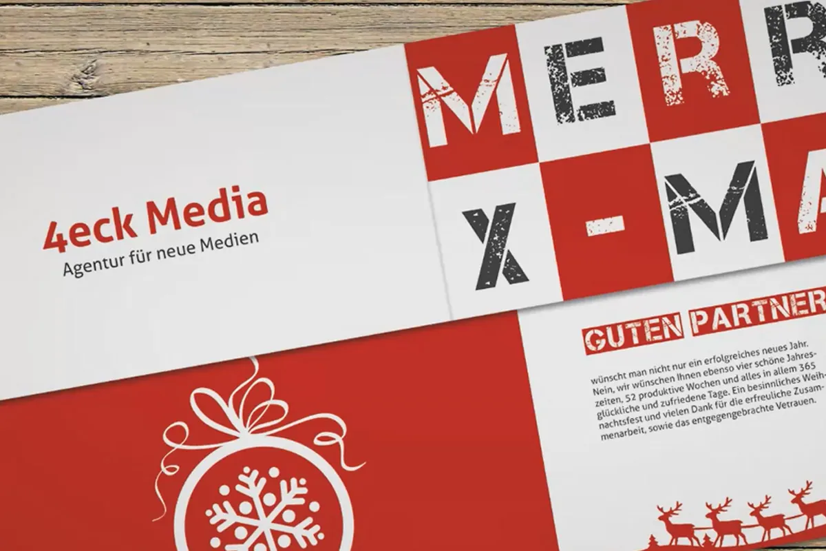 Weihnachtliche Grußkarte an Businesskunden in InDesign