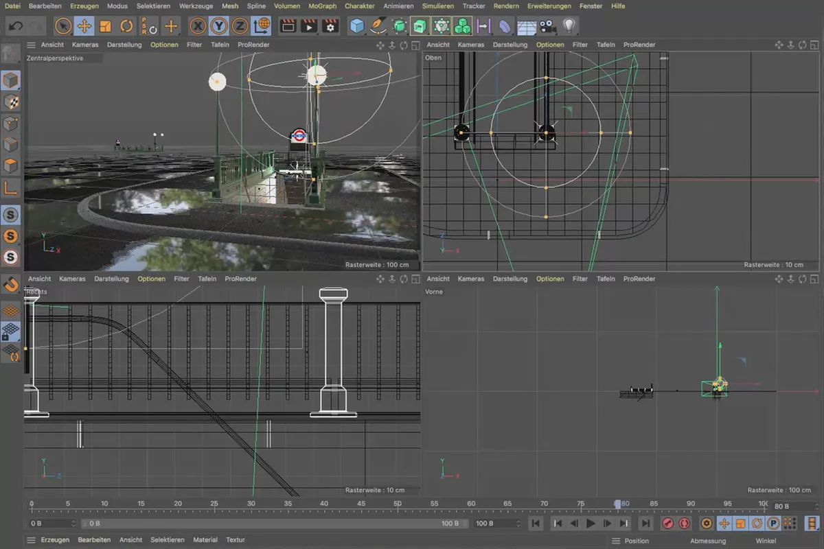 Cinema 4D 튜토리얼 "Underground": 3.2 라운드 스트레일러
