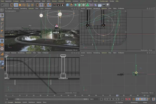 Cinema 4D 튜토리얼 "Underground": 3.2 라운드 스트레일러