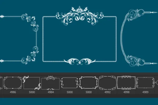 Das große Pinsel-Paket – verzierte Linien, Rahmen und Ornamente 12
